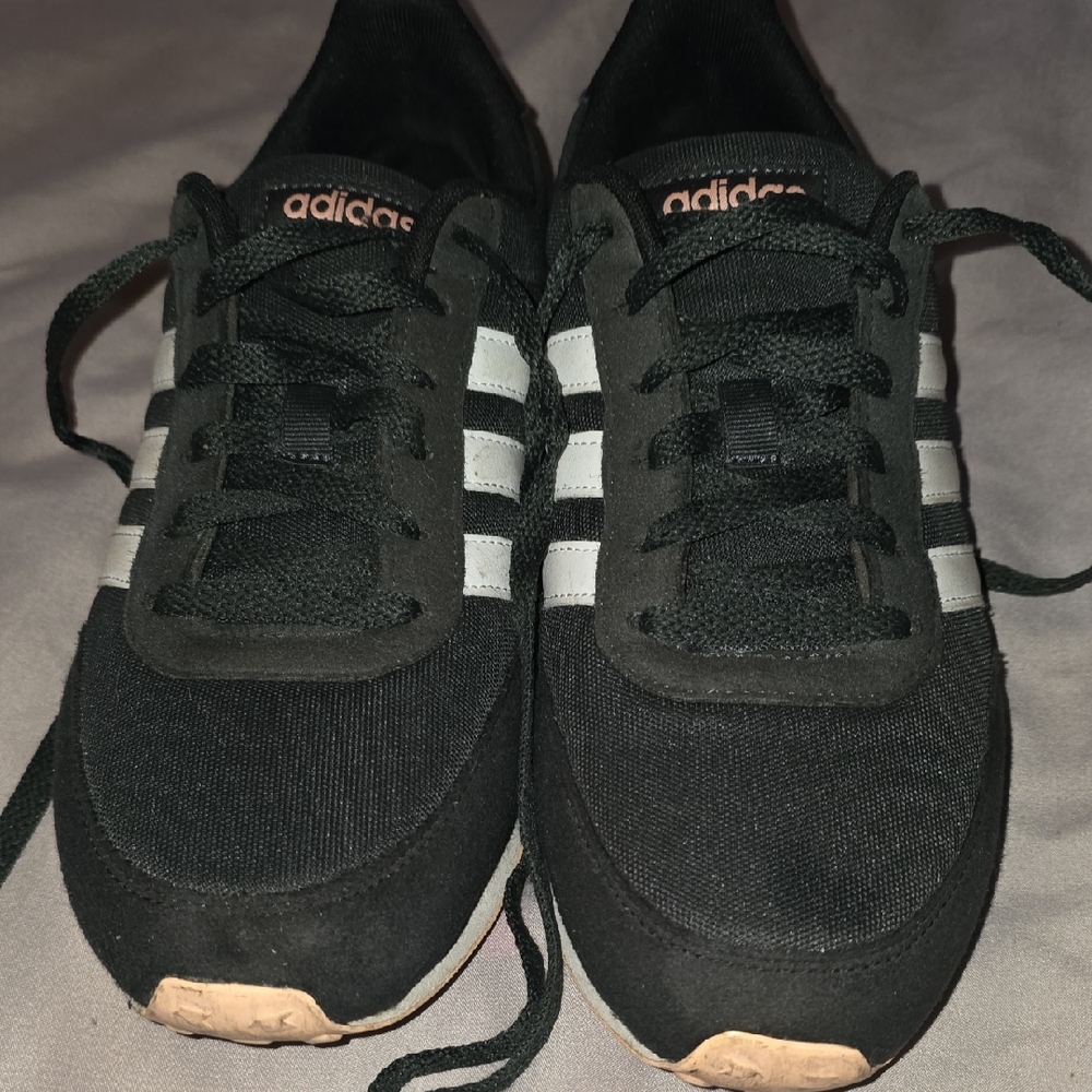 Adidas Black Sneakers with White Accents